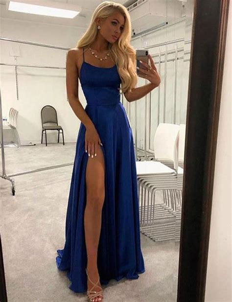 navy blue tight prom dress